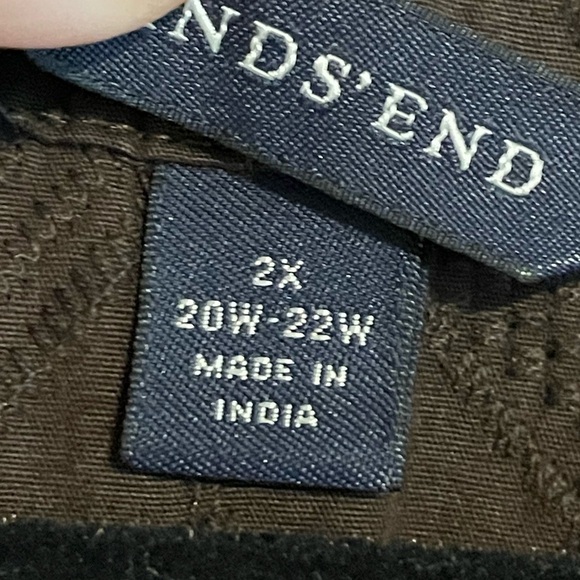 Lands' End Tunic Bundle (2) 2X Blue Brown Longline 100% Cotton Lace Detail - Picture 9 of 14